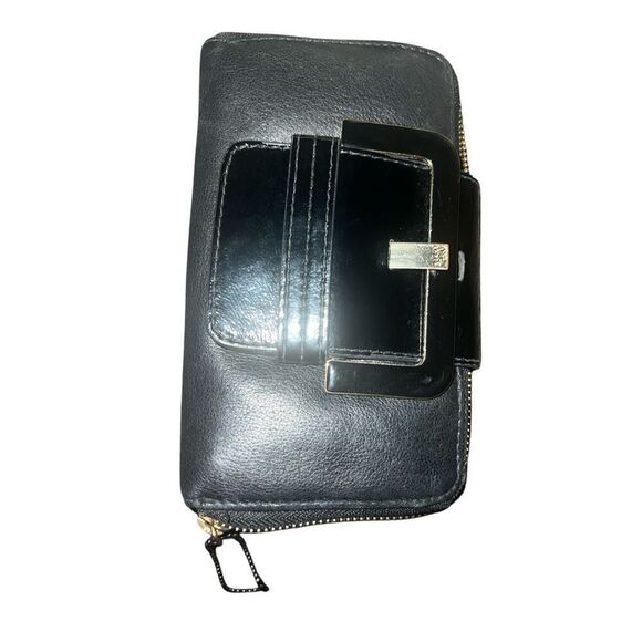 ✨Ted Baker Black Patent Leather Buckle Zip Around Wallet✨ - Picture 6 of 10